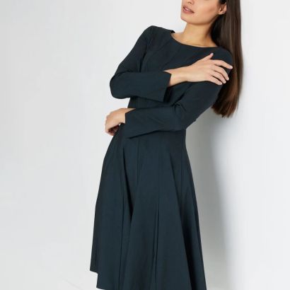 tailliertes midi kleid jebiza aus viskose mix